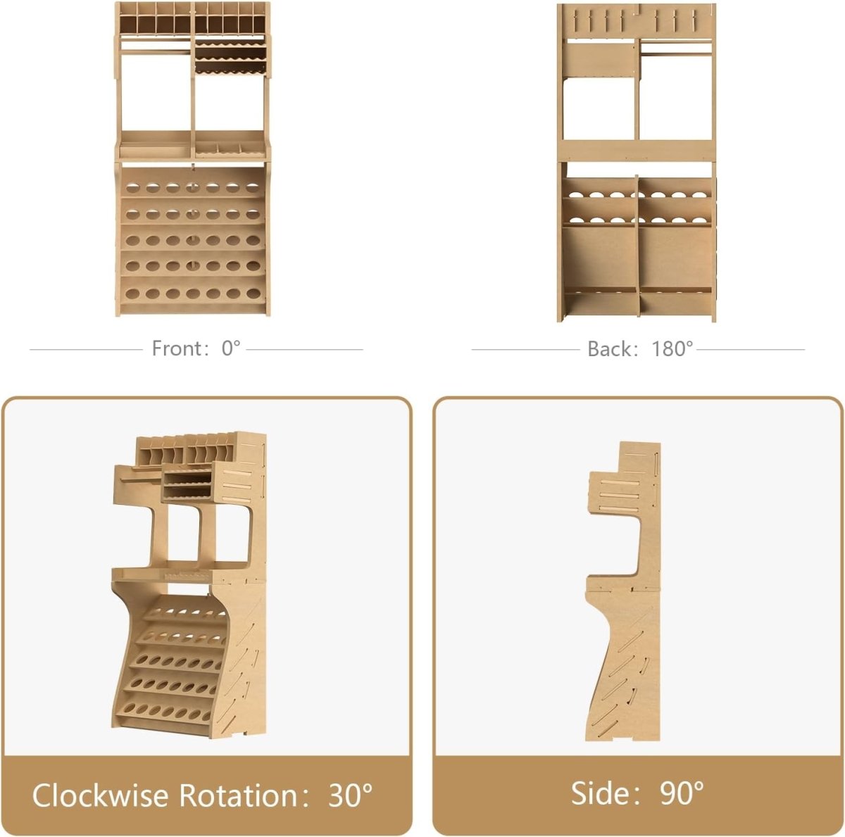 Model Paint Rack Organizer MDF Tool Storage Workbench Stand - Kwikley