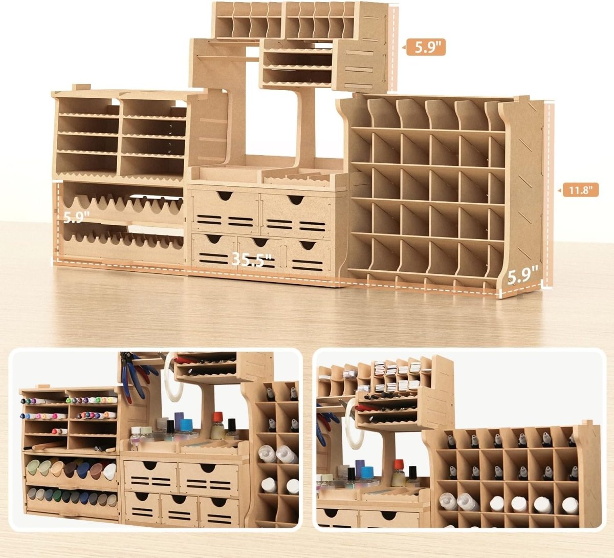 Model Paint Rack Tool Organizer Large MDF Workbench Storage - Kwikley