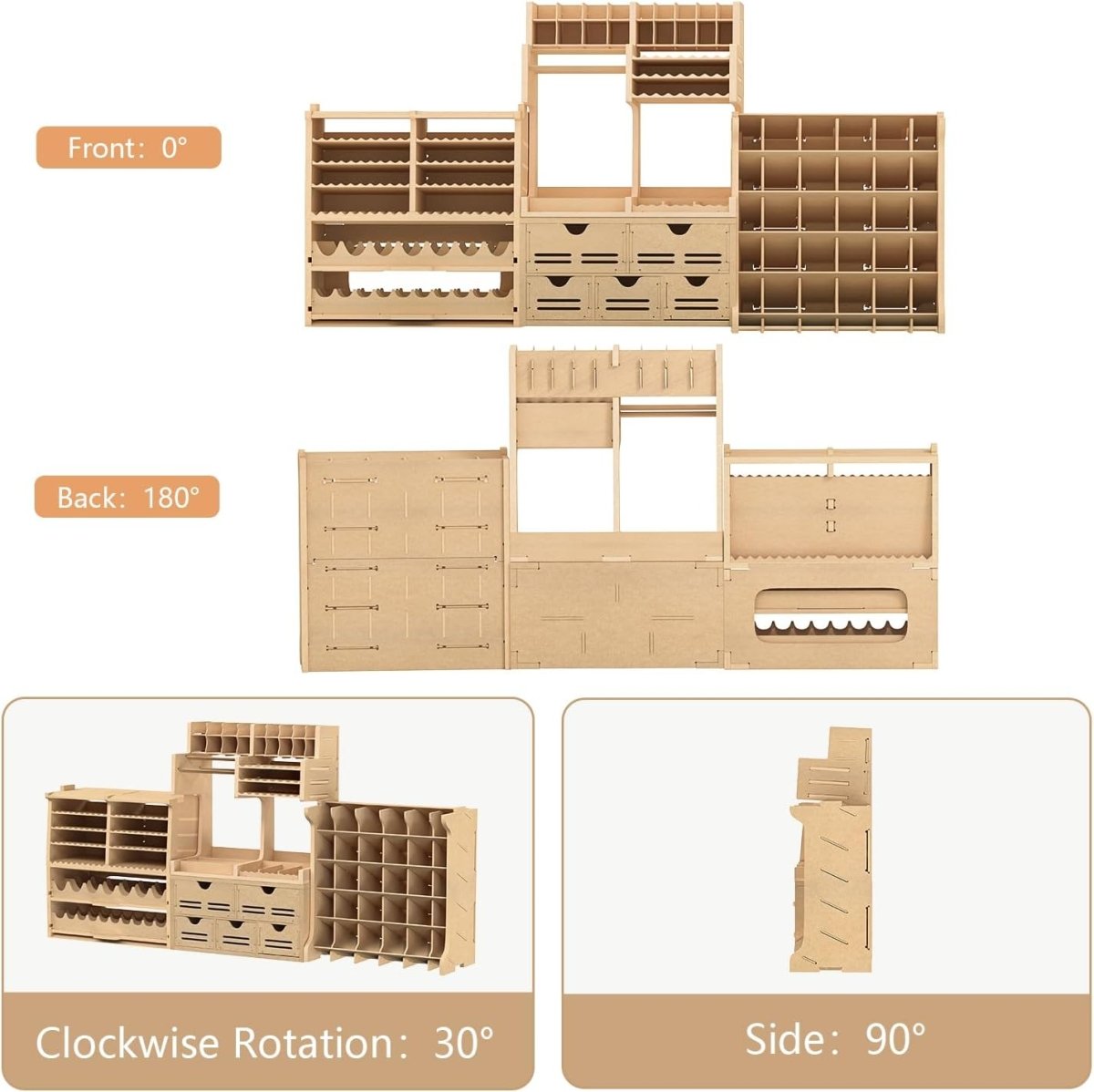 Model Paint Rack Tool Organizer Large MDF Workbench Storage - Kwikley