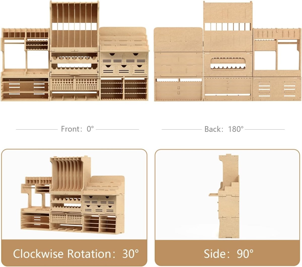 Model Tool Organizer Rack MDF Workbench Storage 60 Compartments - Kwikley