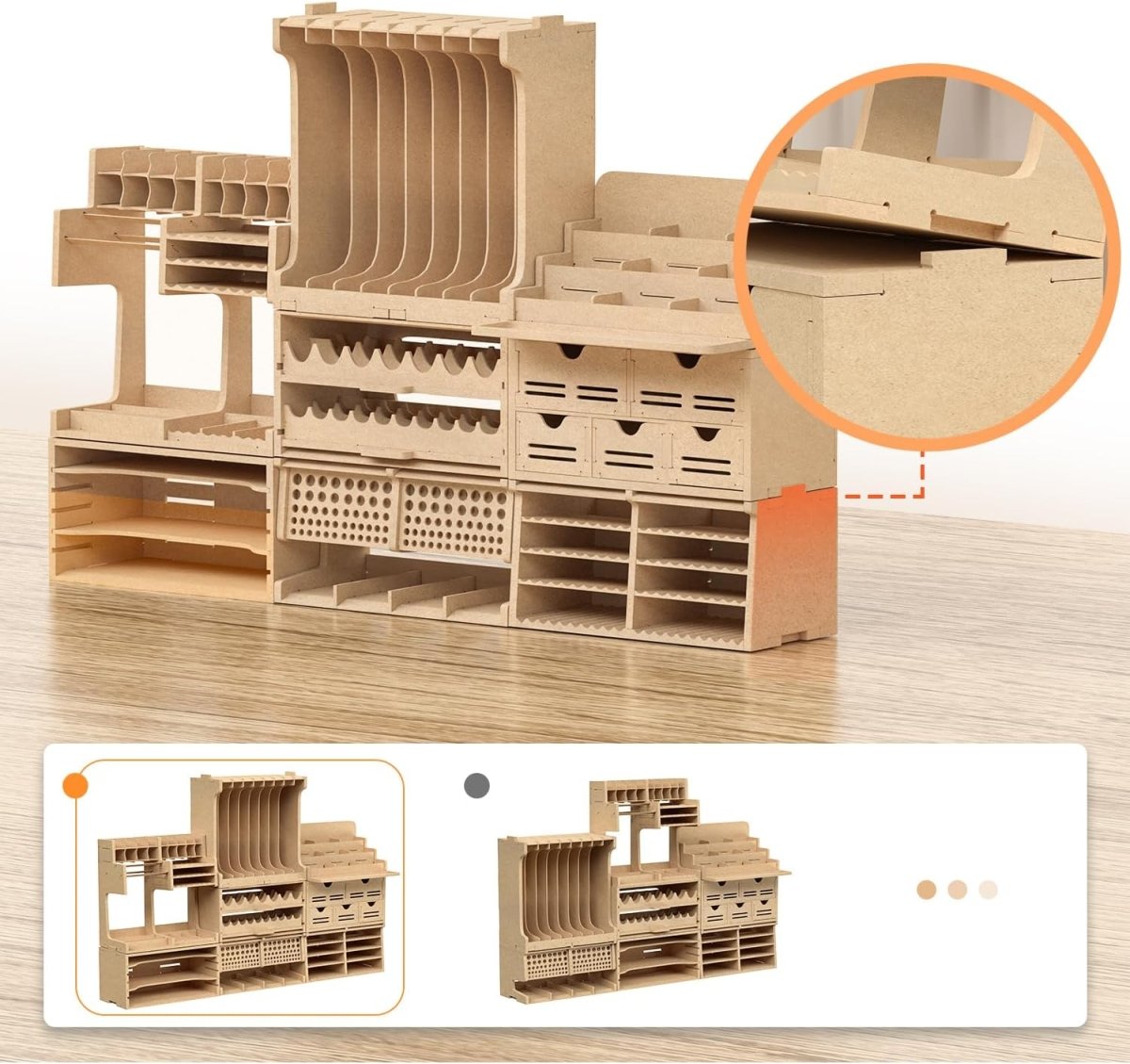 Model Tool Organizer Rack MDF Workbench Storage 60 Compartments - Kwikley