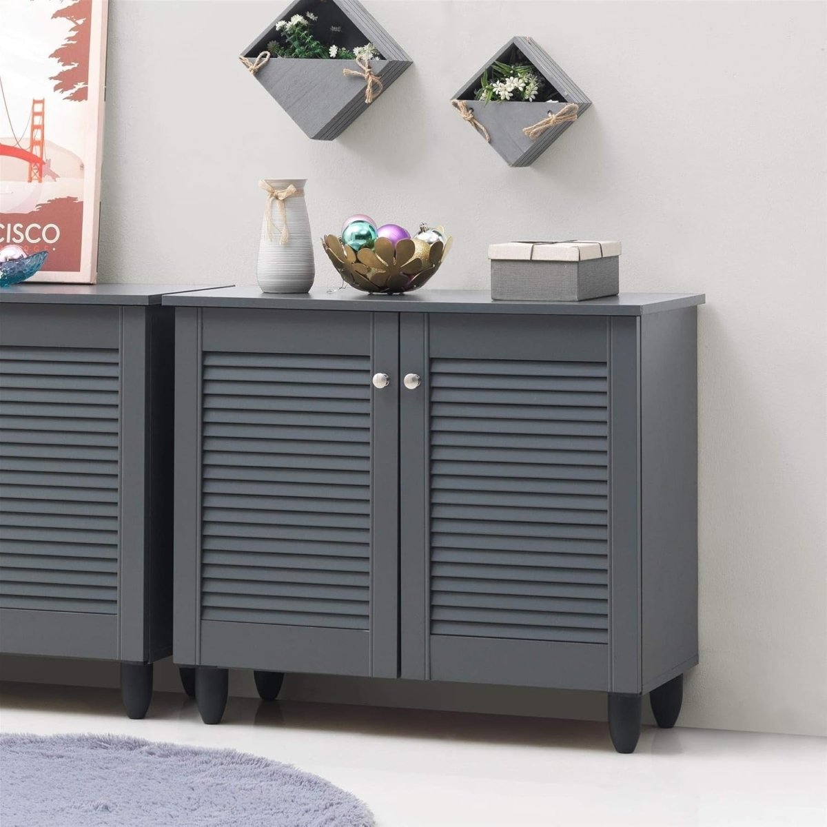 Modern 2 - Door Shoe Storage Cabinet | Space - Saving, Durable & Easy Assemble - Kwikley
