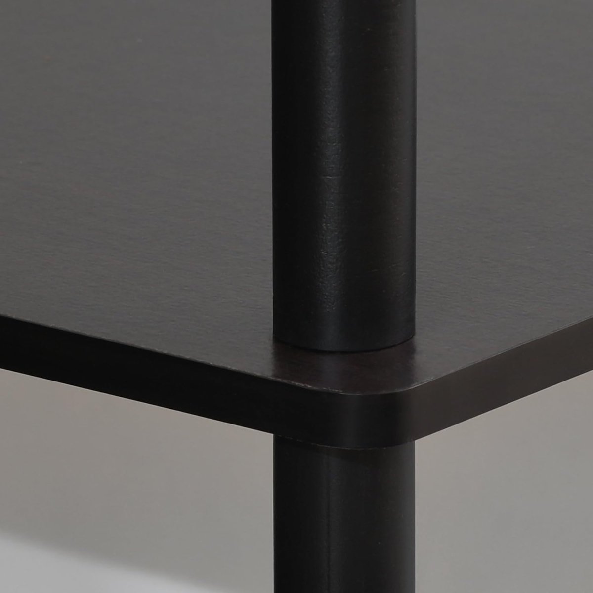 Modern 3 Tier TV Stand Walnut Black for 50" Screen | No Tool Assembly - Kwikley