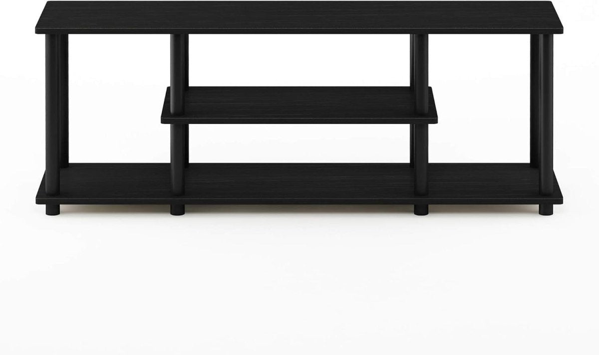 Modern 3 Tier TV Stand Walnut Black for 50" Screen | No Tool Assembly - Kwikley