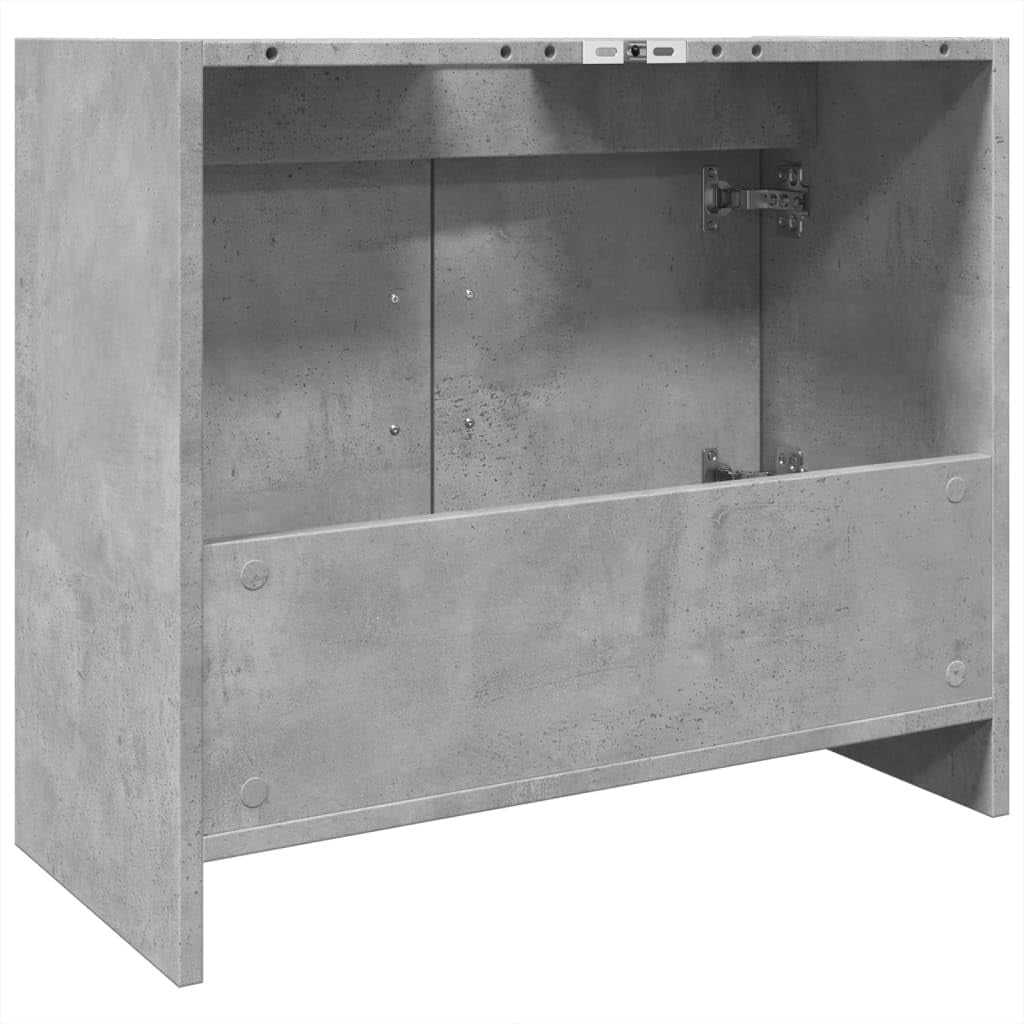 Modern Bathroom Sink Cabinet Concrete Grey – 2 Door Under Sink Storage 63x55cm - Kwikley