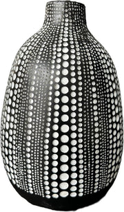 Modern Black Textured Dot Vase Sculptural Home Decor for Living Room - Kwikley
