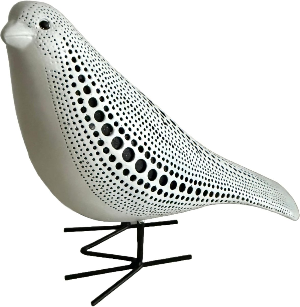 Modern Black & White Bird Vase Sculptural Decor Textured Art Ornament - Kwikley