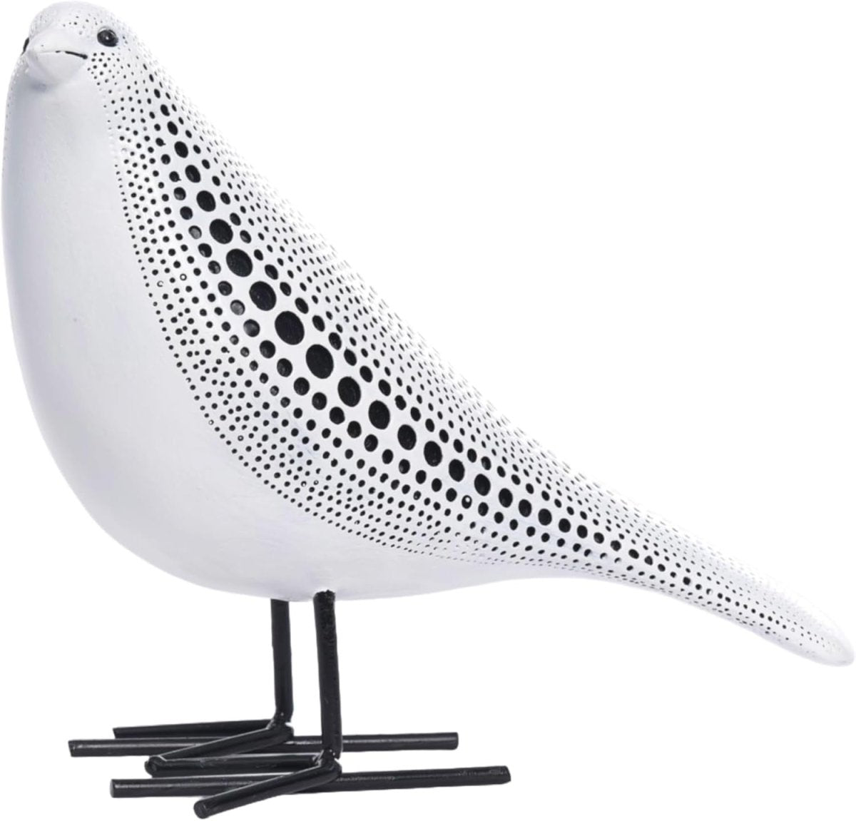 Modern Black & White Bird Vase Sculptural Decor Textured Art Ornament - Kwikley