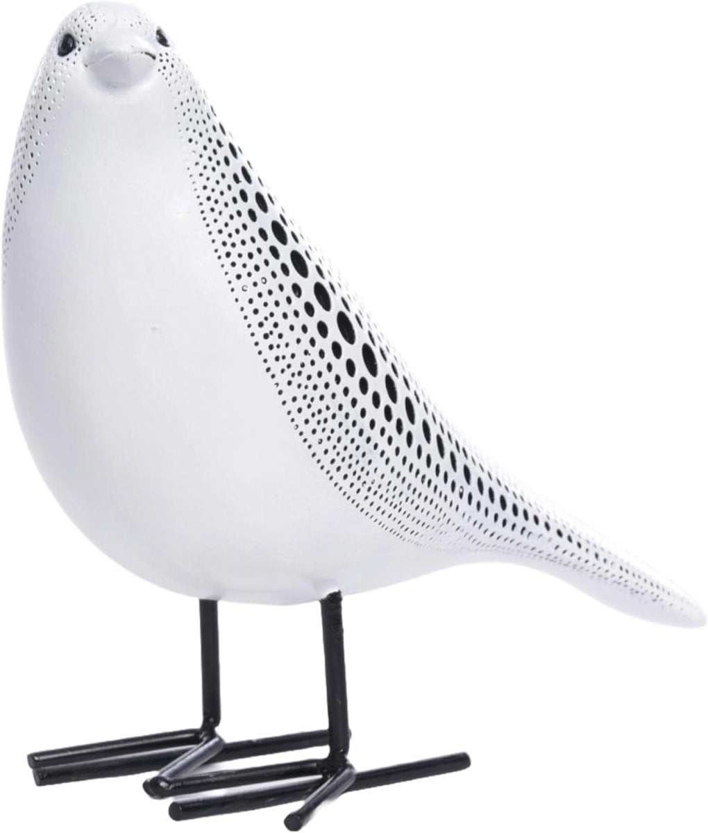 Modern Black & White Bird Vase Sculptural Decor Textured Art Ornament - Kwikley