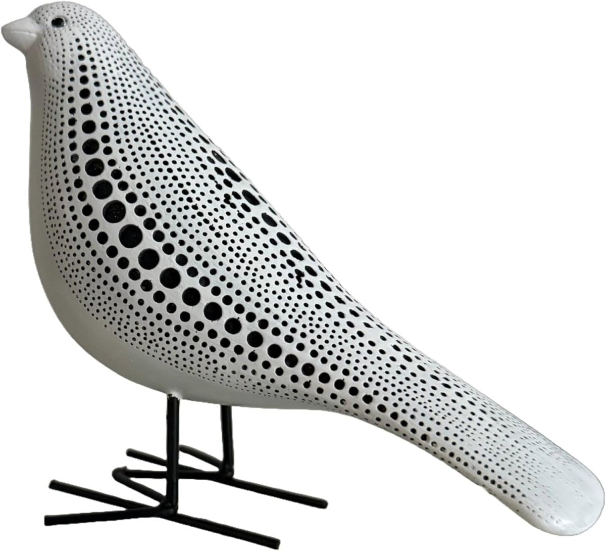 Modern Black & White Bird Vase Sculptural Decor Textured Art Ornament - Kwikley