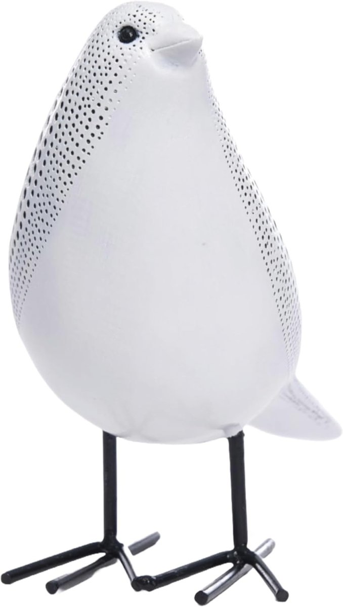 Modern Black & White Bird Vase Sculptural Decor Textured Art Ornament - Kwikley