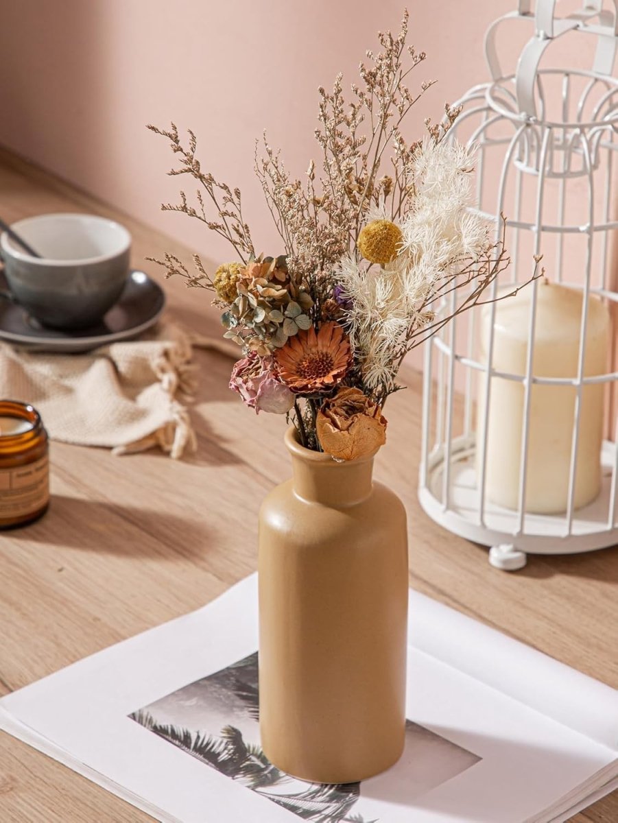 Modern Ceramic Vase Set of 3 Decorative Vases for Shelf Table Decor - Kwikley