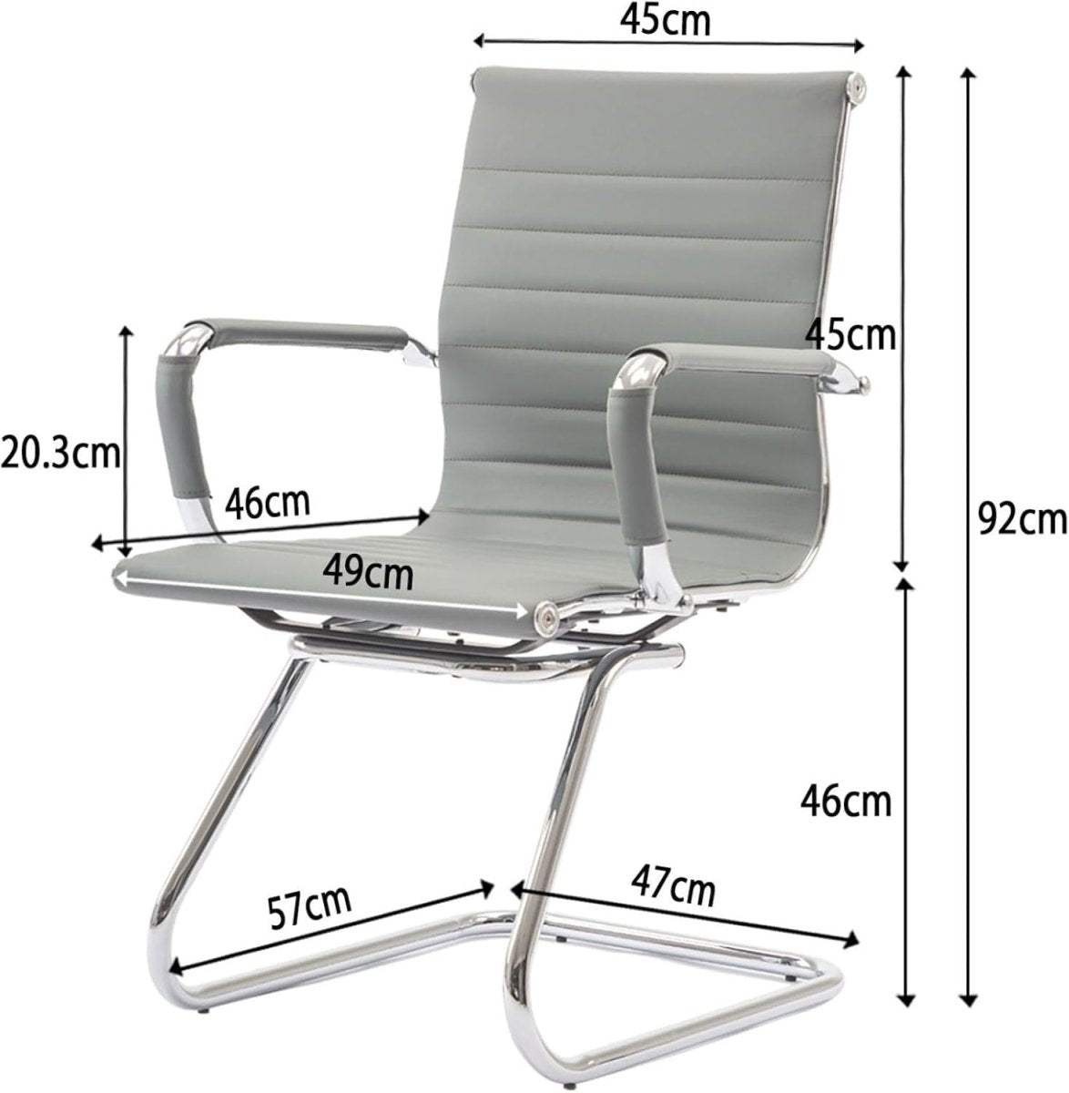 Modern Conference Chairs Set of 2 Faux Leather Meeting Gray - Kwikley