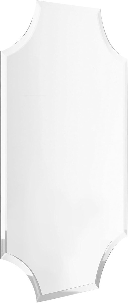 Modern Frameless Scallop Wall Mirror 24" x 36" for Living Room - Kwikley