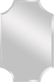 Modern Frameless Scallop Wall Mirror 24" x 36" for Living Room - Kwikley