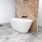 Modern Freestanding Double Ended Bath Tub 1500x700mm Luxury Acrylic Soaking Spa - Kwikley