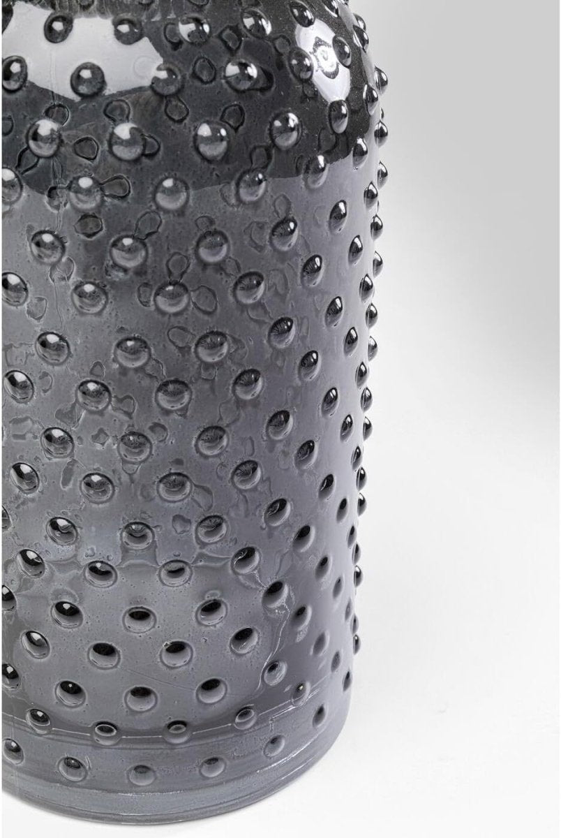 Modern Glass Table Vase 38cm Brown Grey Textured Tall Flower Decor - Kwikley