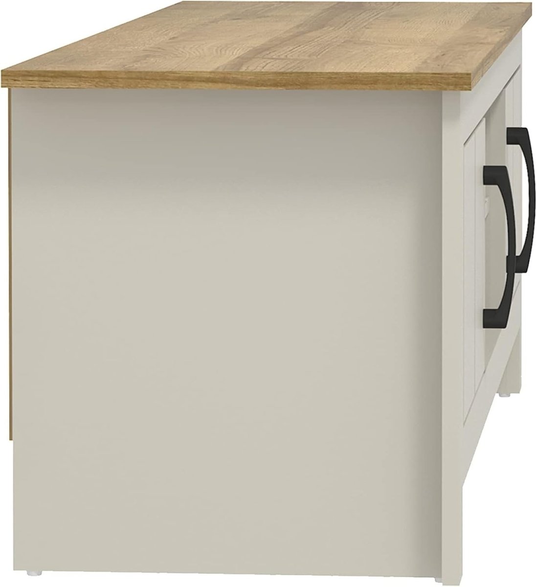Modern Light Grey TV Stand for up to 50" TVs with Storage & Durable Wood - Kwikley