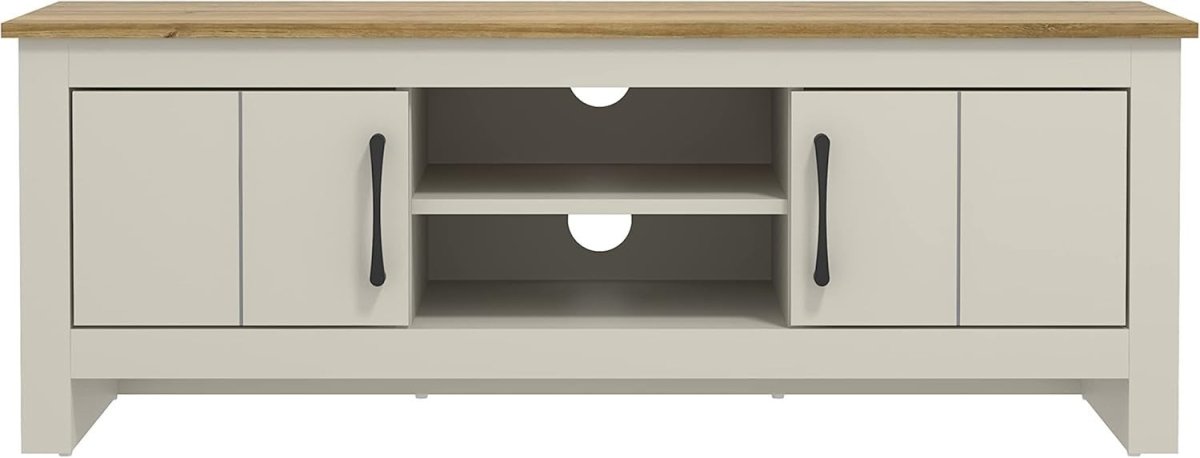 Modern Light Grey TV Stand for up to 50" TVs with Storage & Durable Wood - Kwikley