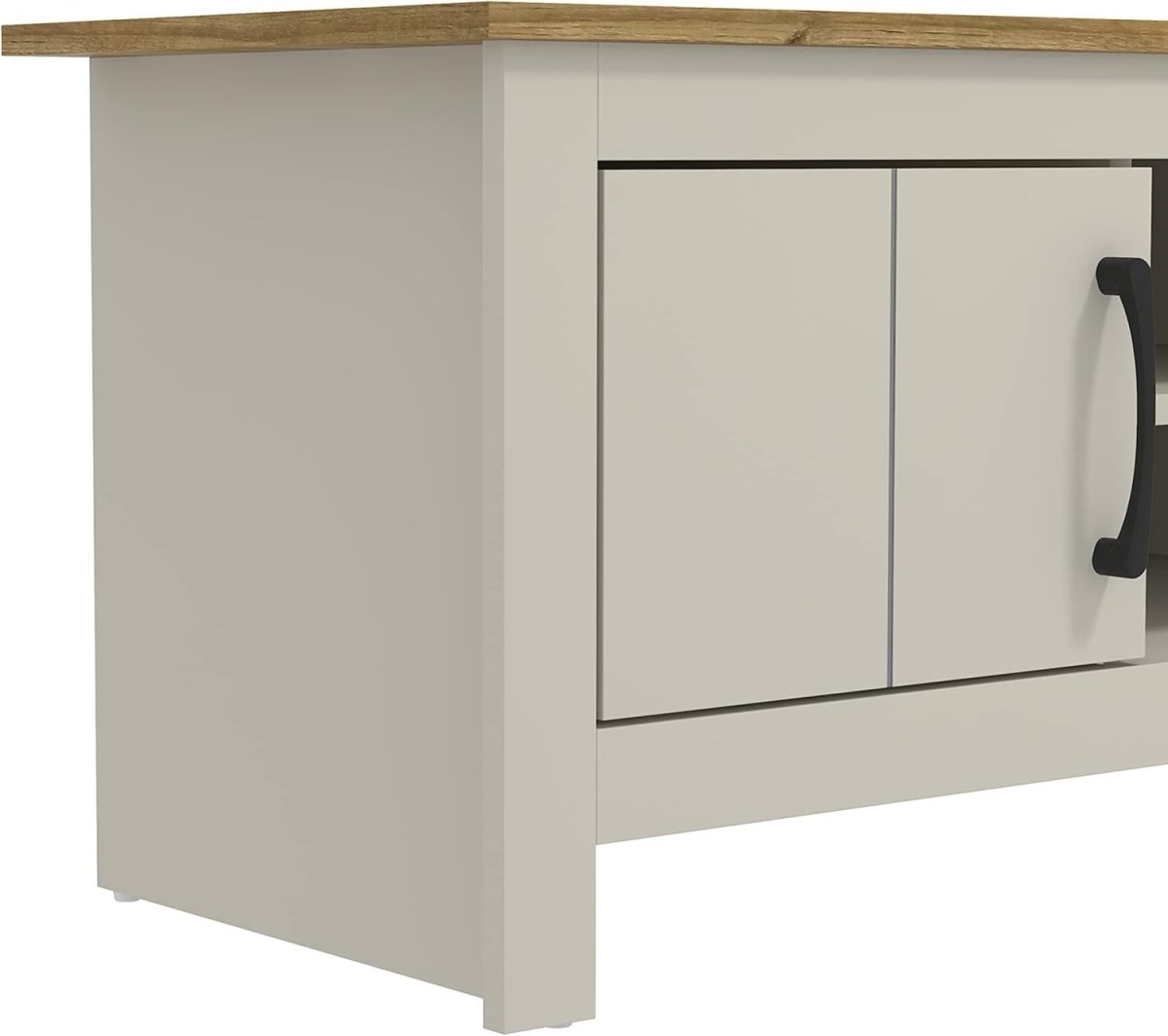 Modern Light Grey TV Stand for up to 50" TVs with Storage & Durable Wood - Kwikley
