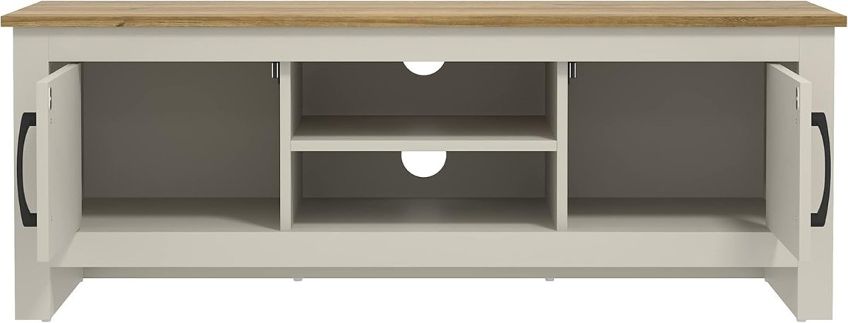 Modern Light Grey TV Stand for up to 50" TVs with Storage & Durable Wood - Kwikley