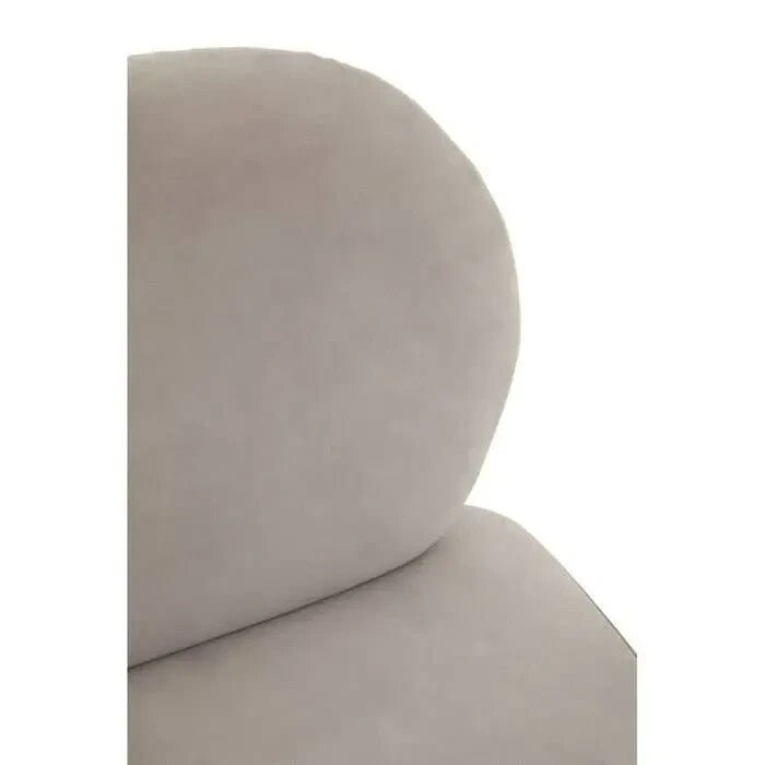 Modern Mink Velvet Accent Chair with Black Metal Legs | Minimalist Armchair - Kwikley