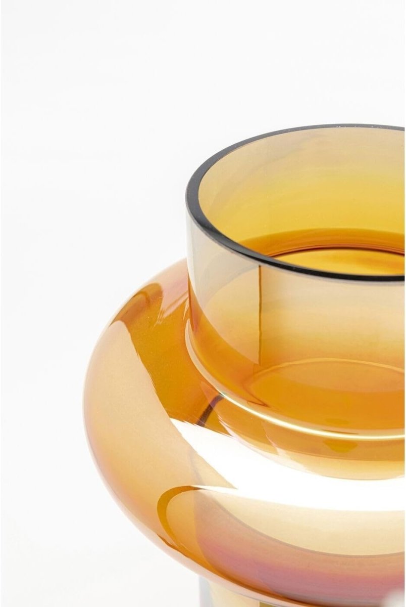 Modern Multicolour Glass Vase Ring Design Tall Statement Table Decor - Kwikley