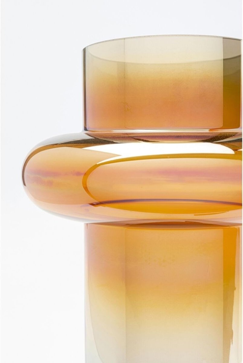 Modern Multicolour Glass Vase Ring Design Tall Statement Table Decor - Kwikley