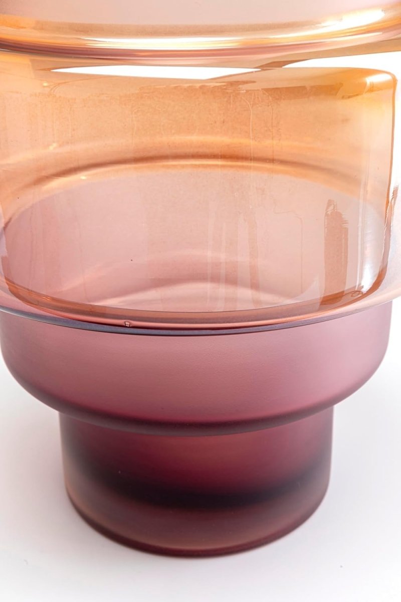 Modern Pink Glass Vase 36cm Sculptural Table Flower Home Decor - Kwikley