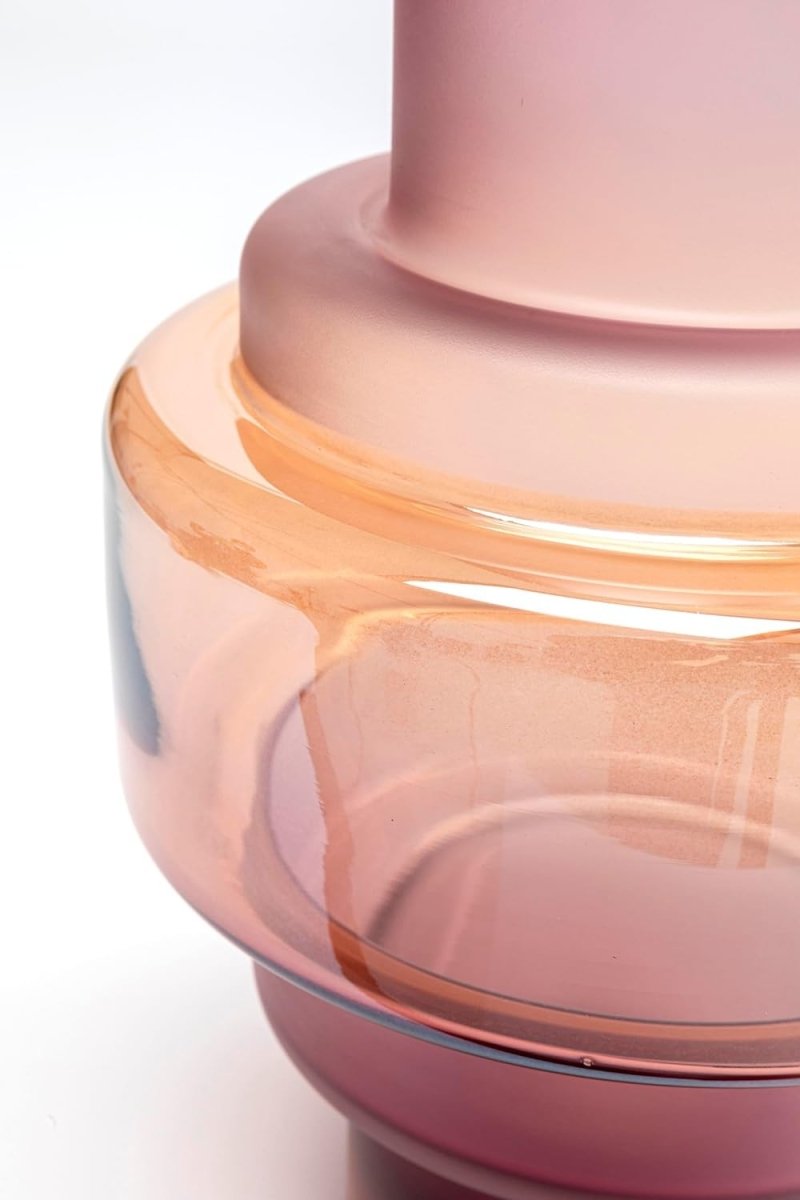 Modern Pink Glass Vase 36cm Sculptural Table Flower Home Decor - Kwikley