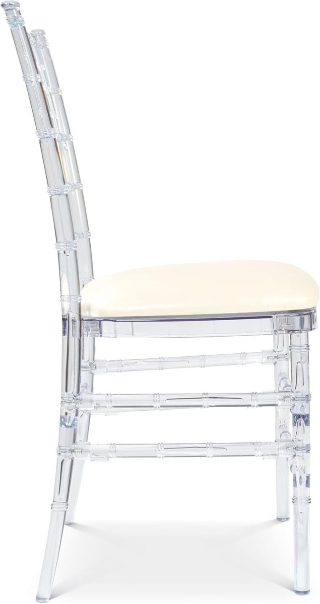Modern Stackable Acrylic Dining Chairs Set of 4 – Transparent Ghost Seats - Kwikley