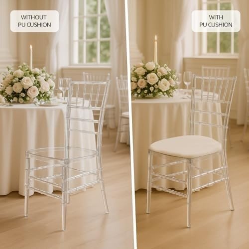 Modern Stackable Acrylic Dining Chairs Set of 4 – Transparent Ghost Seats - Kwikley
