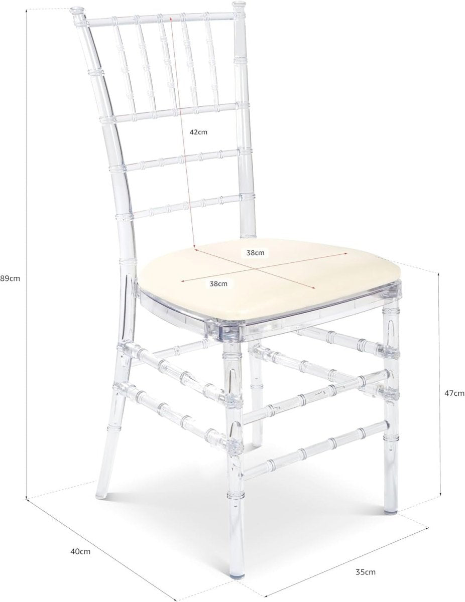 Modern Stackable Acrylic Dining Chairs Set of 4 – Transparent Ghost Seats - Kwikley