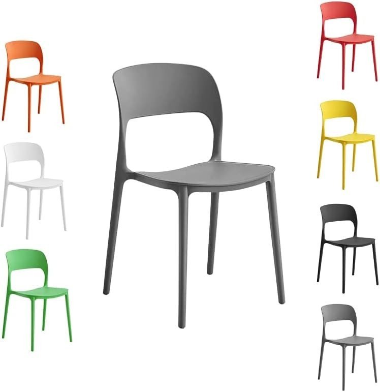 Modern Stackable Dining Garden Chairs Set 4 Indoor Outdoor - Kwikley