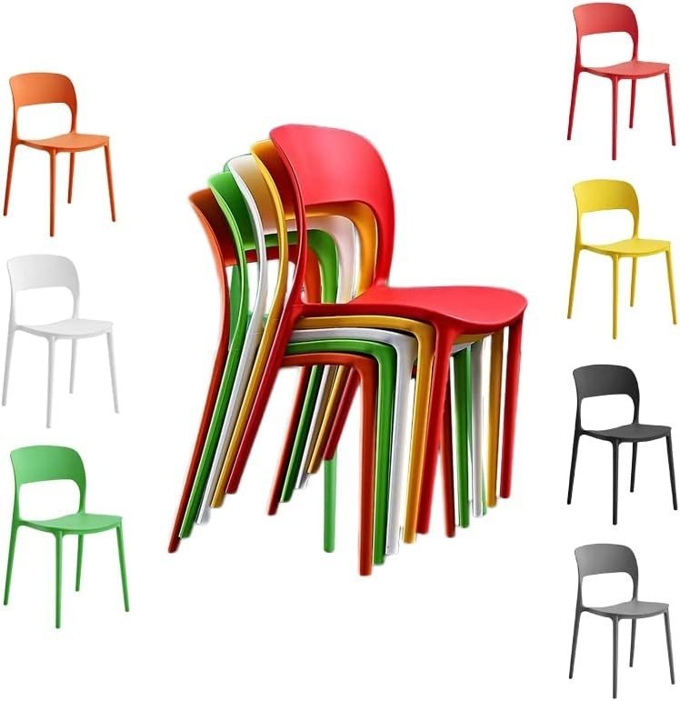 Modern Stackable Dining Garden Chairs Set 4 Indoor Outdoor - Kwikley
