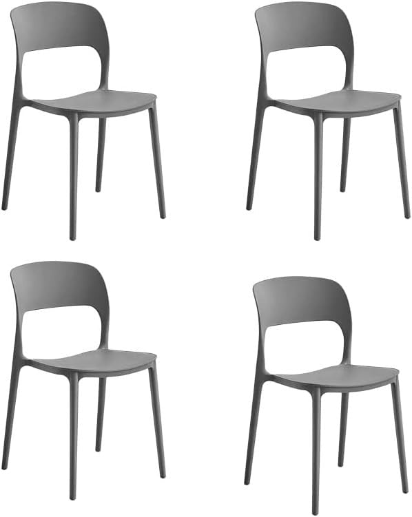 Modern Stackable Dining Garden Chairs Set 4 Indoor Outdoor - Kwikley