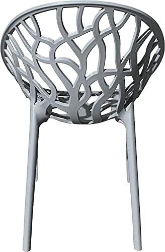 Modern Stackable Plastic Dining Chairs 4 - Piece Indoor Outdoor Comfort Set - Kwikley