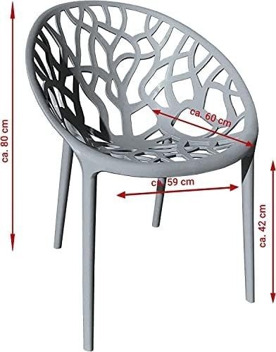 Modern Stackable Plastic Dining Chairs 4 - Piece Indoor Outdoor Comfort Set - Kwikley