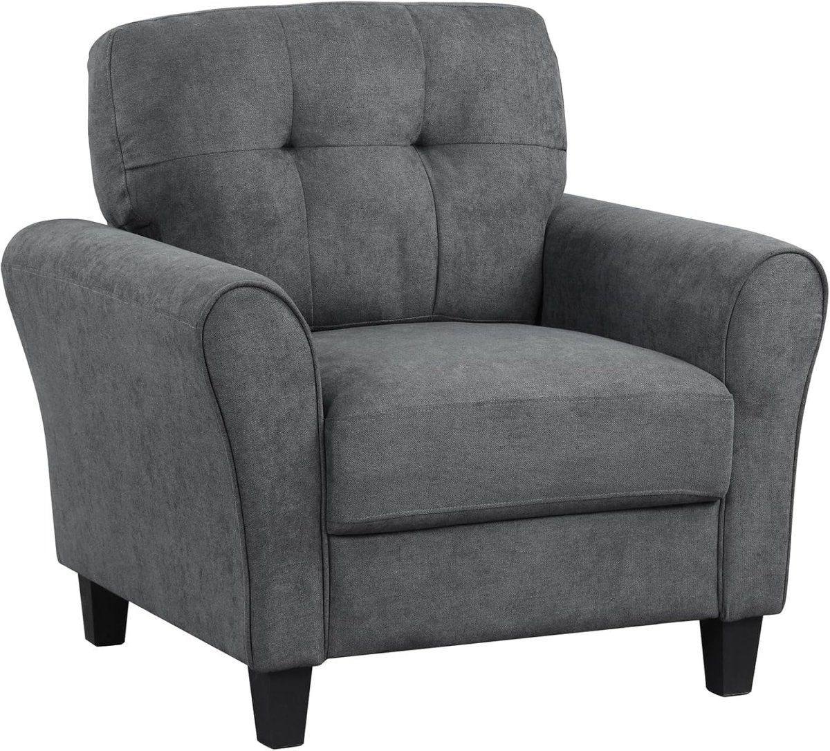 Modern Tufted Accent Chair Grey Lounge Sofa with Removable Cushions - Kwikley