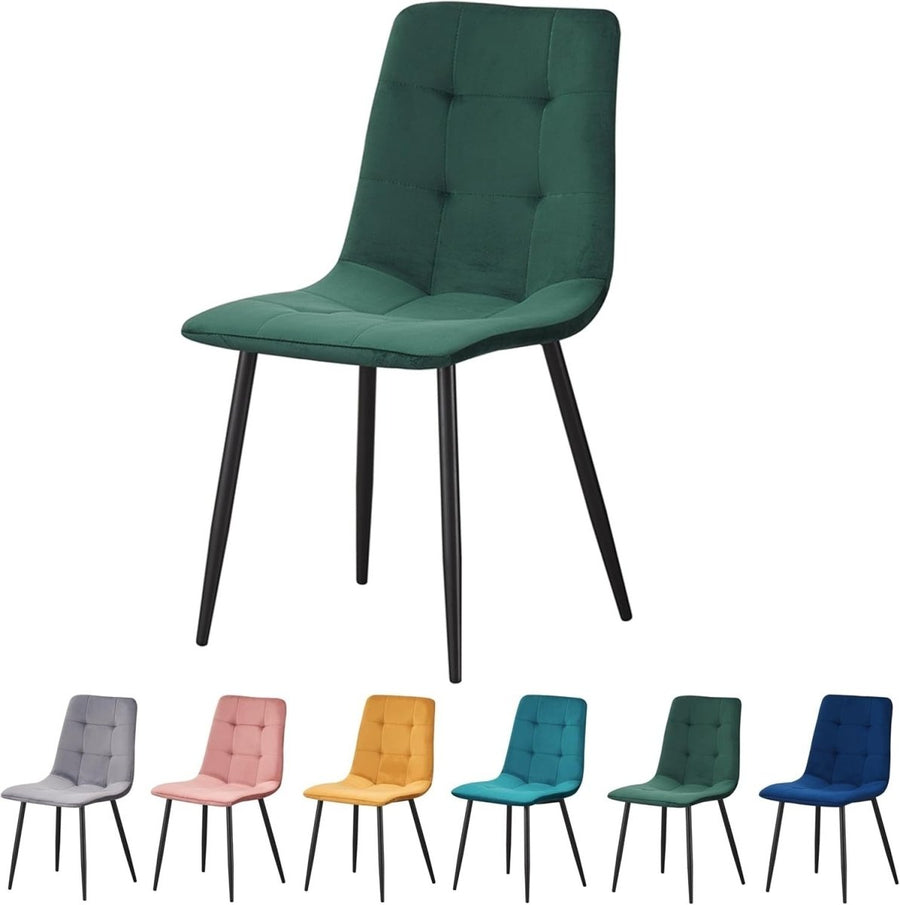Modern Velvet Dining Chair with Padded Seat & Sturdy Metal Legs - Kwikley