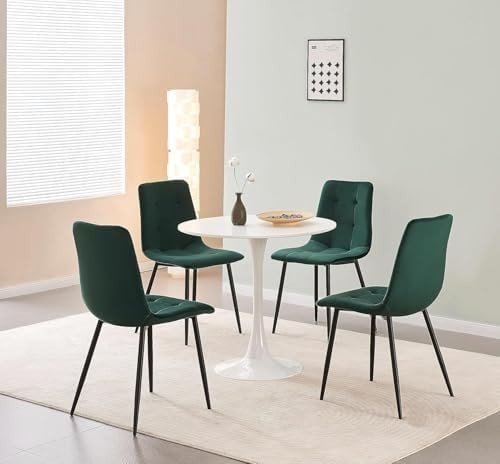 Modern Velvet Dining Chair with Padded Seat & Sturdy Metal Legs - Kwikley