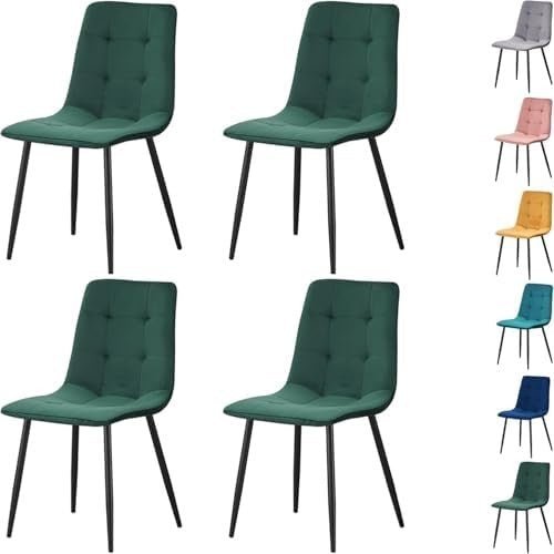 Modern Velvet Dining Chair with Padded Seat & Sturdy Metal Legs - Kwikley