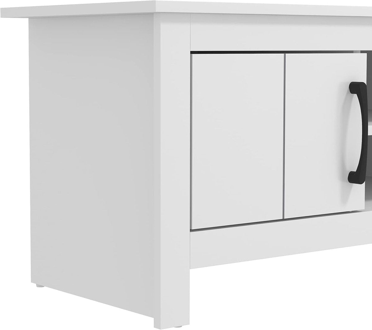 Modern White TV Stand for up to 50" TVs with Storage Drawers & Shelves - Kwikley
