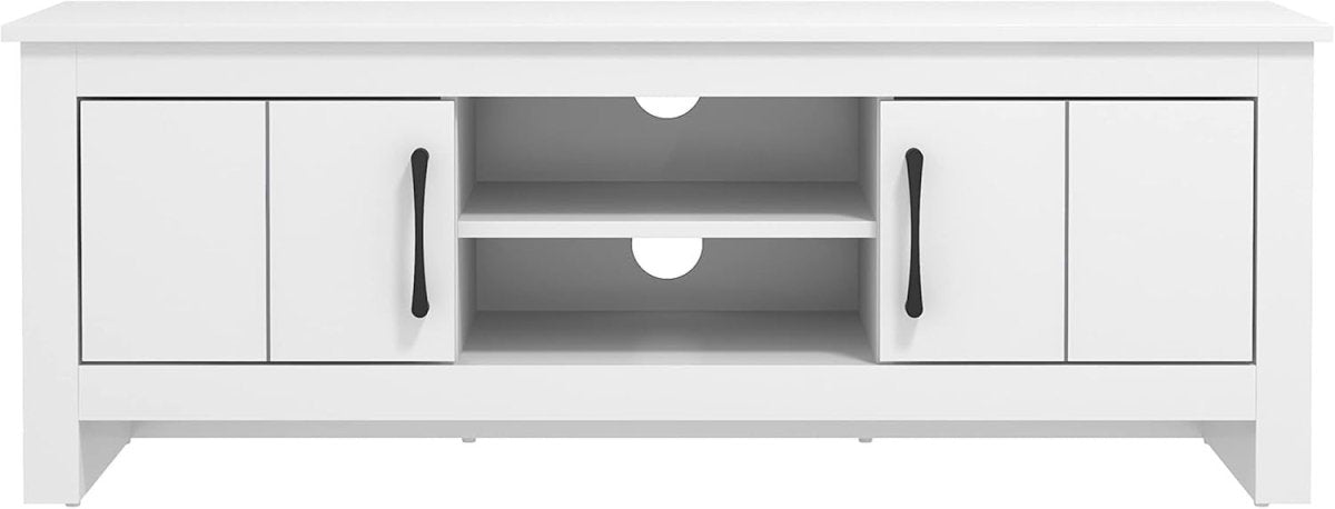 Modern White TV Stand for up to 50" TVs with Storage Drawers & Shelves - Kwikley