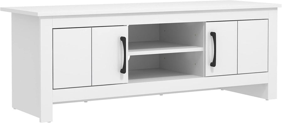 Modern White TV Stand for up to 50" TVs with Storage Drawers & Shelves - Kwikley