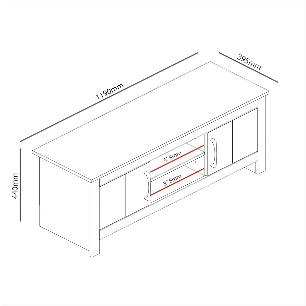 Modern White TV Stand for up to 50" TVs with Storage Drawers & Shelves - Kwikley