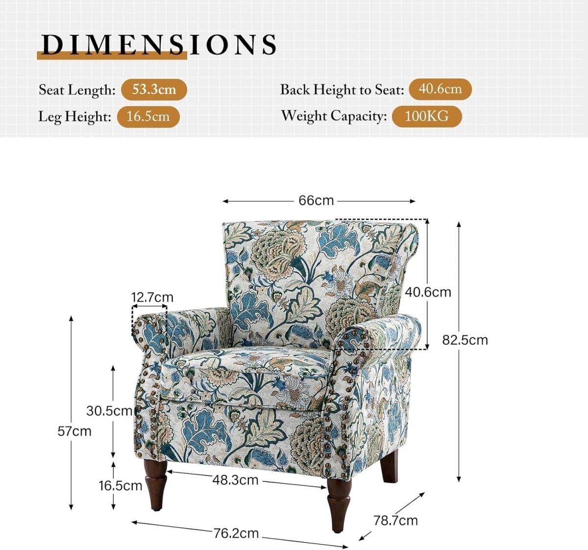 Modern Wingback Accent Chair Velvet Upholstered Tufted Back Wooden Legs - Kwikley