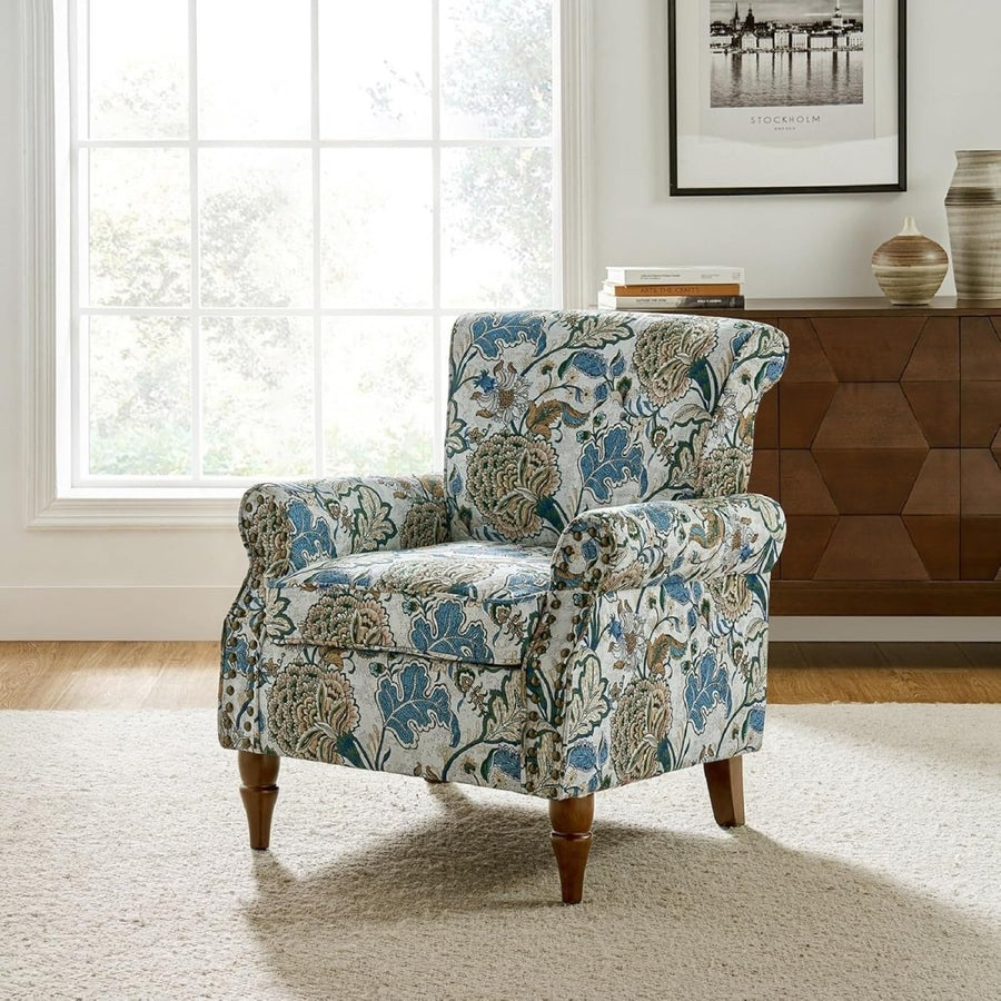 Modern Wingback Accent Chair Velvet Upholstered Tufted Back Wooden Legs - Kwikley