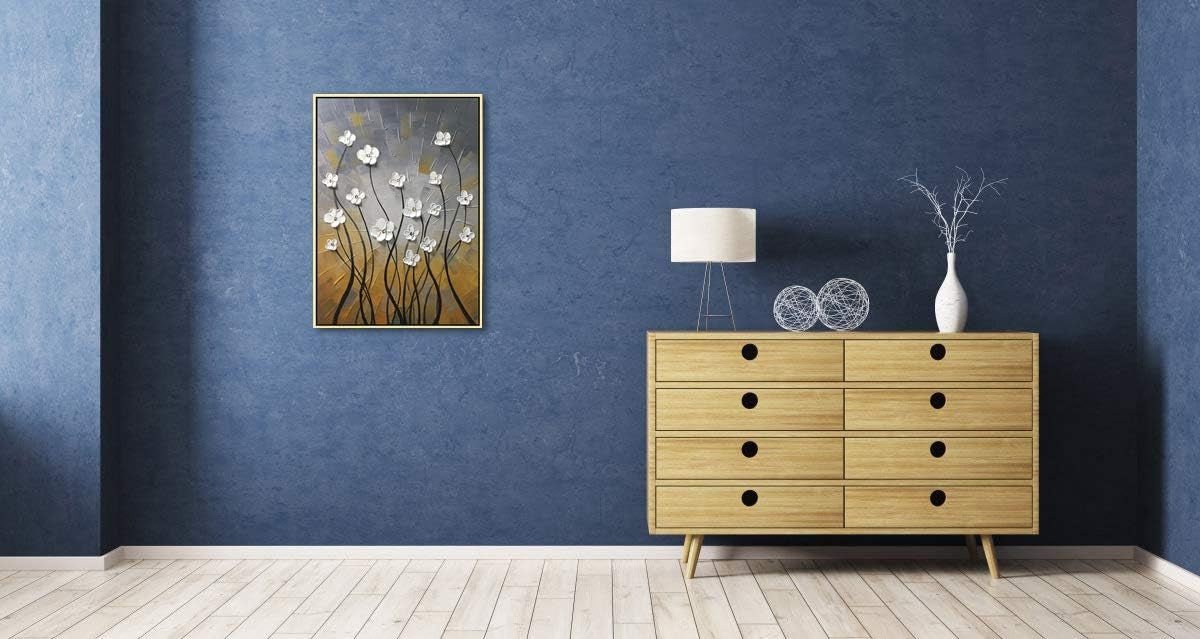 Morning Dancing Gold Canvas Wall Art Hand - Painted Modern Decor - Kwikley