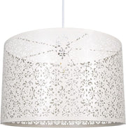 Moroccan Cream Metal Floral Pendant Light Shade 40cm Ceiling Lamp Decor - Kwikley